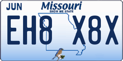 MO license plate EH8X8X
