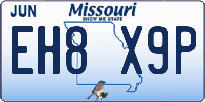 MO license plate EH8X9P