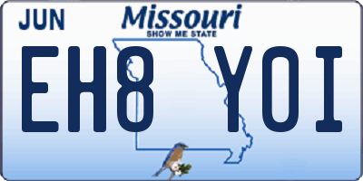 MO license plate EH8Y0I