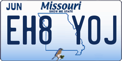 MO license plate EH8Y0J