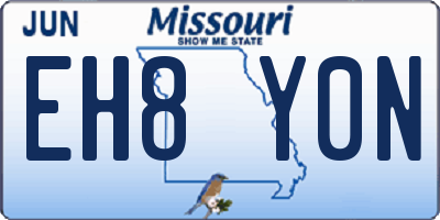 MO license plate EH8Y0N
