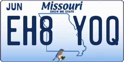 MO license plate EH8Y0Q
