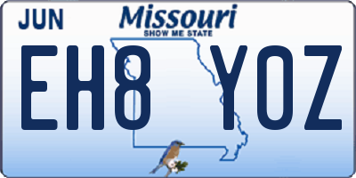 MO license plate EH8Y0Z