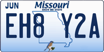 MO license plate EH8Y2A