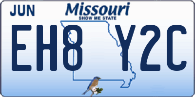 MO license plate EH8Y2C