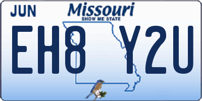 MO license plate EH8Y2U