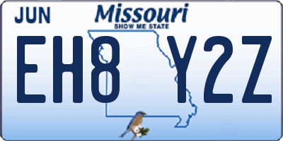 MO license plate EH8Y2Z