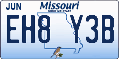 MO license plate EH8Y3B