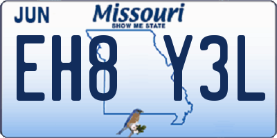 MO license plate EH8Y3L