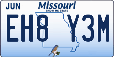 MO license plate EH8Y3M