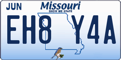 MO license plate EH8Y4A