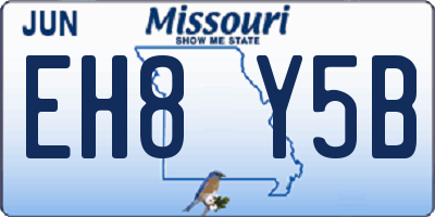 MO license plate EH8Y5B