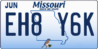 MO license plate EH8Y6K