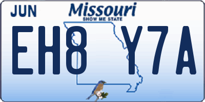 MO license plate EH8Y7A