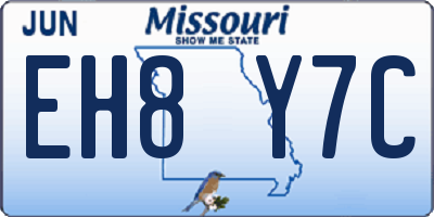 MO license plate EH8Y7C