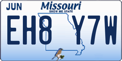MO license plate EH8Y7W