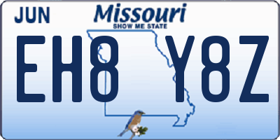MO license plate EH8Y8Z