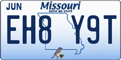 MO license plate EH8Y9T