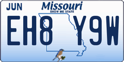 MO license plate EH8Y9W
