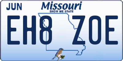 MO license plate EH8Z0E