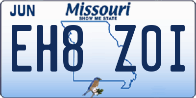 MO license plate EH8Z0I