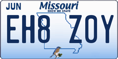 MO license plate EH8Z0Y
