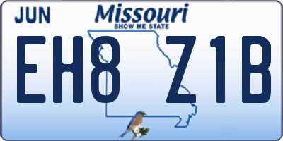 MO license plate EH8Z1B