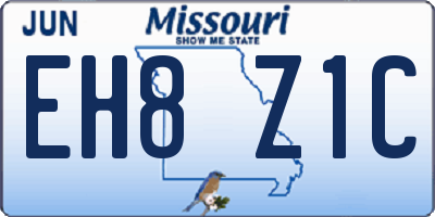MO license plate EH8Z1C