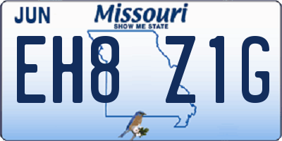 MO license plate EH8Z1G