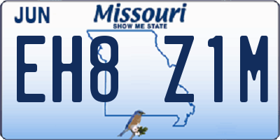MO license plate EH8Z1M