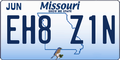 MO license plate EH8Z1N