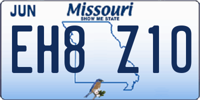 MO license plate EH8Z1O