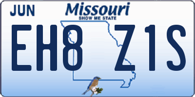 MO license plate EH8Z1S
