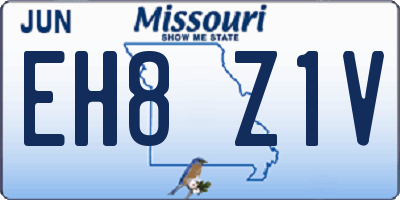 MO license plate EH8Z1V