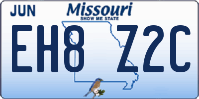 MO license plate EH8Z2C