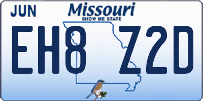 MO license plate EH8Z2D