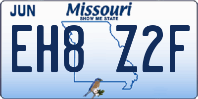 MO license plate EH8Z2F