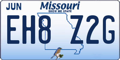 MO license plate EH8Z2G