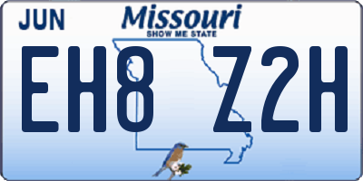 MO license plate EH8Z2H