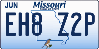 MO license plate EH8Z2P