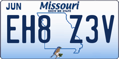 MO license plate EH8Z3V