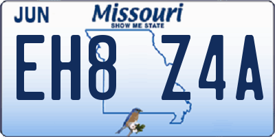 MO license plate EH8Z4A