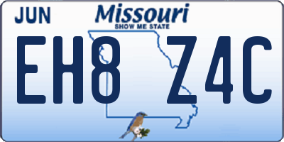 MO license plate EH8Z4C