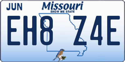 MO license plate EH8Z4E