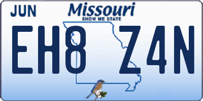 MO license plate EH8Z4N
