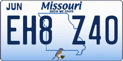 MO license plate EH8Z4O