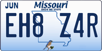 MO license plate EH8Z4R