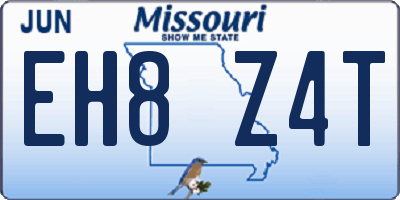 MO license plate EH8Z4T