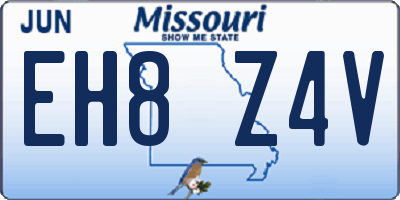 MO license plate EH8Z4V