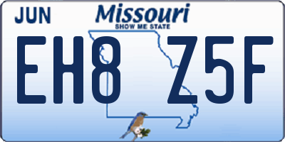 MO license plate EH8Z5F